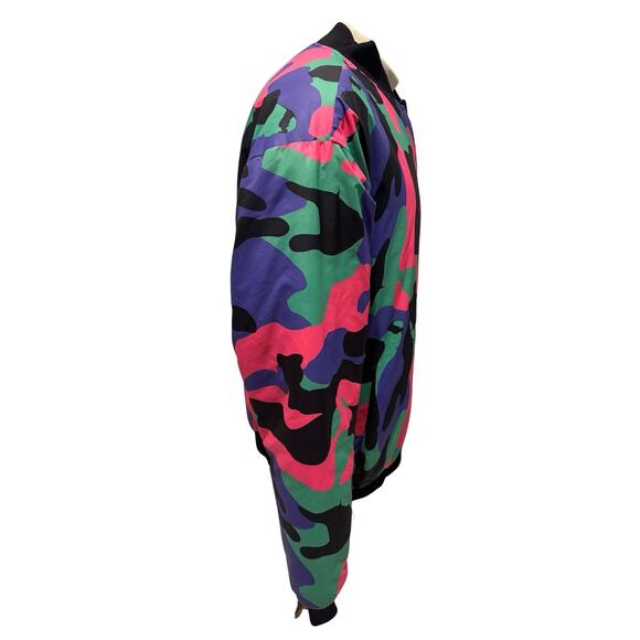 Hot Lava Camo Bomber Jacket Volcano Patch Embroidered “Hot Lava” Streetwear XL - Picture 5 of 5